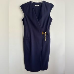 Calvin Klein navy blue with gold chain closure size 2